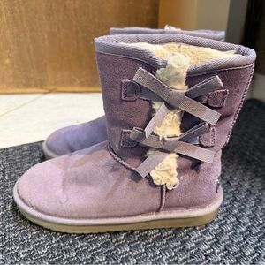 Koolaburra Lavender Suede Boots with Bow Accent